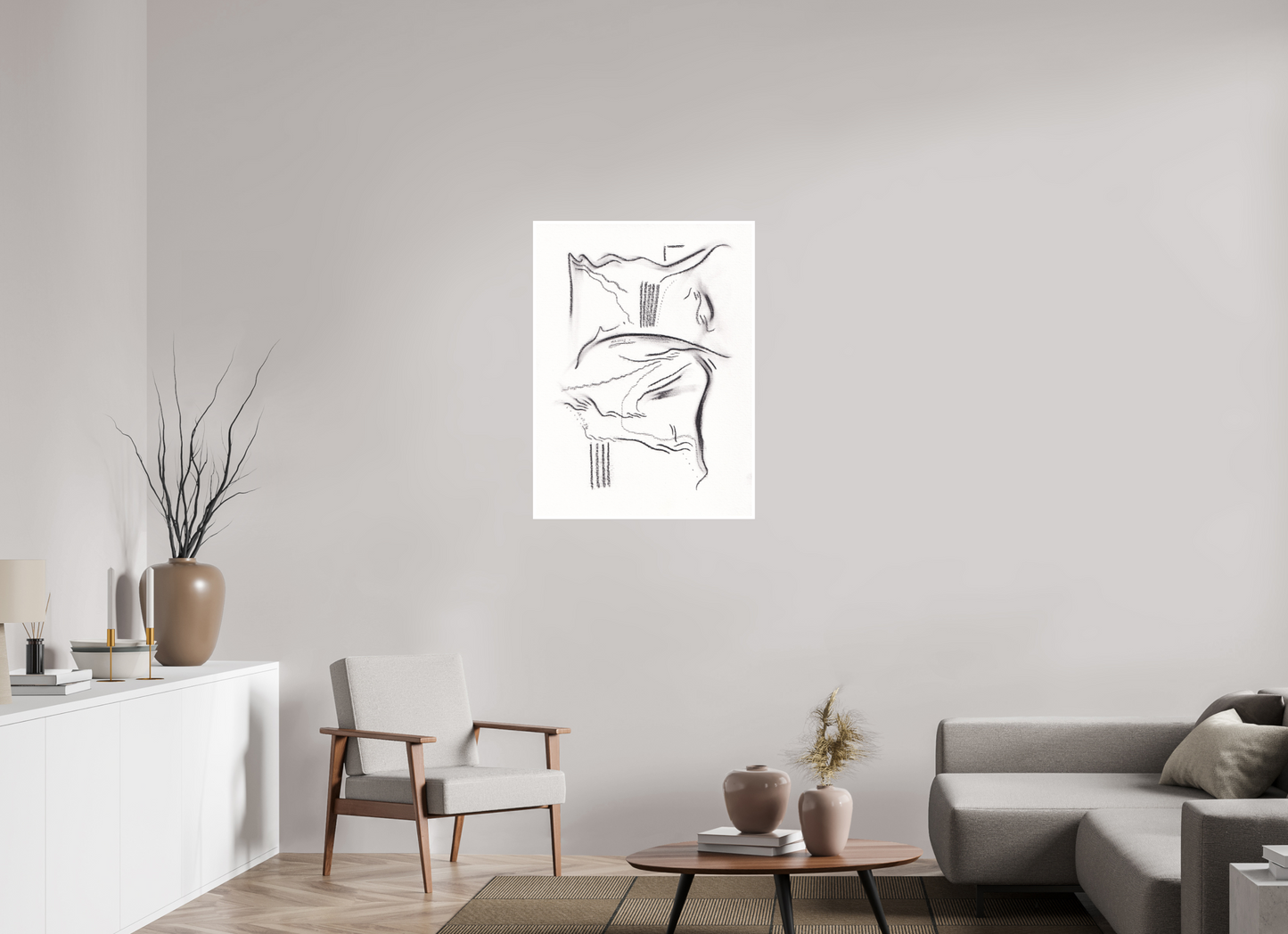 70 x 94,8 cm, Impression d'Art sur Papier Bambou hystera